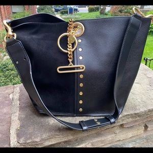 See by Chloe Gaia Suede and Leather Shoulder Bag